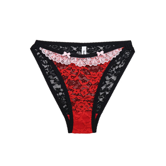 Amelia Knickers Black and Red Lace