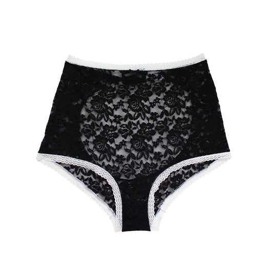 Charlotte Knickers Resurrection Lace with White Trim