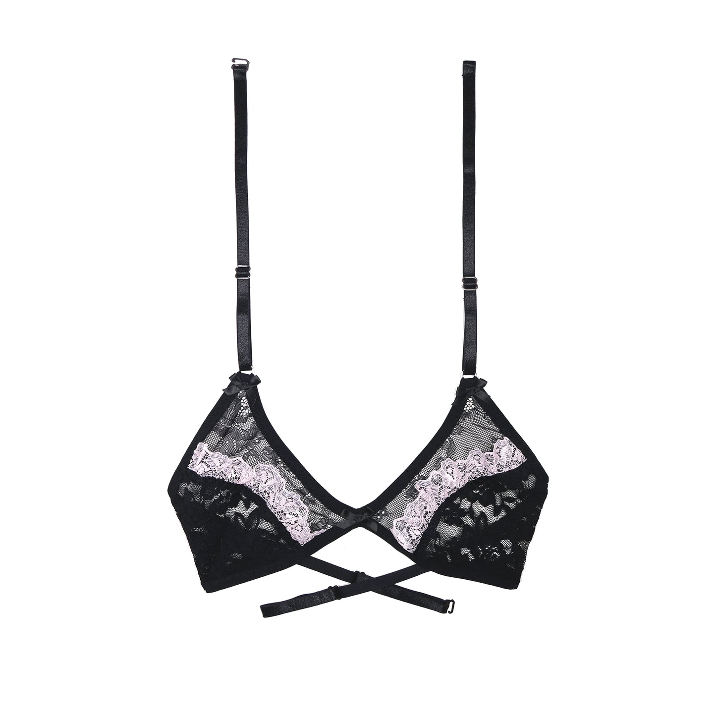 Daphnis Bralette Mystery Black Lace with Lace Frill