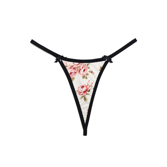 Laurie Thong Cream Floral Organic Cotton
