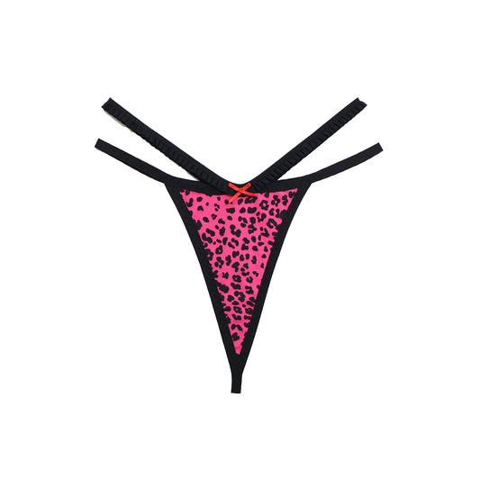 Laurie Thong Pink Leopard Cotton