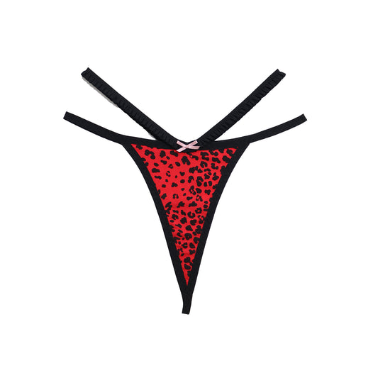 Laurie Thong Red Leopard Cotton