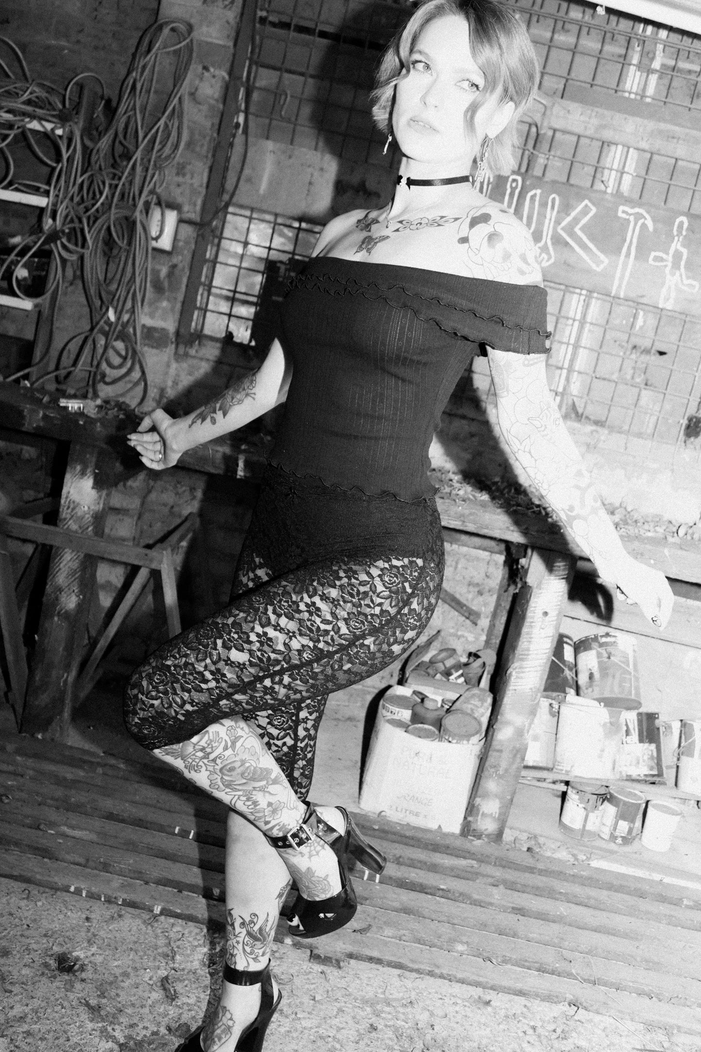 Becky Capris Black Resurrection Lace