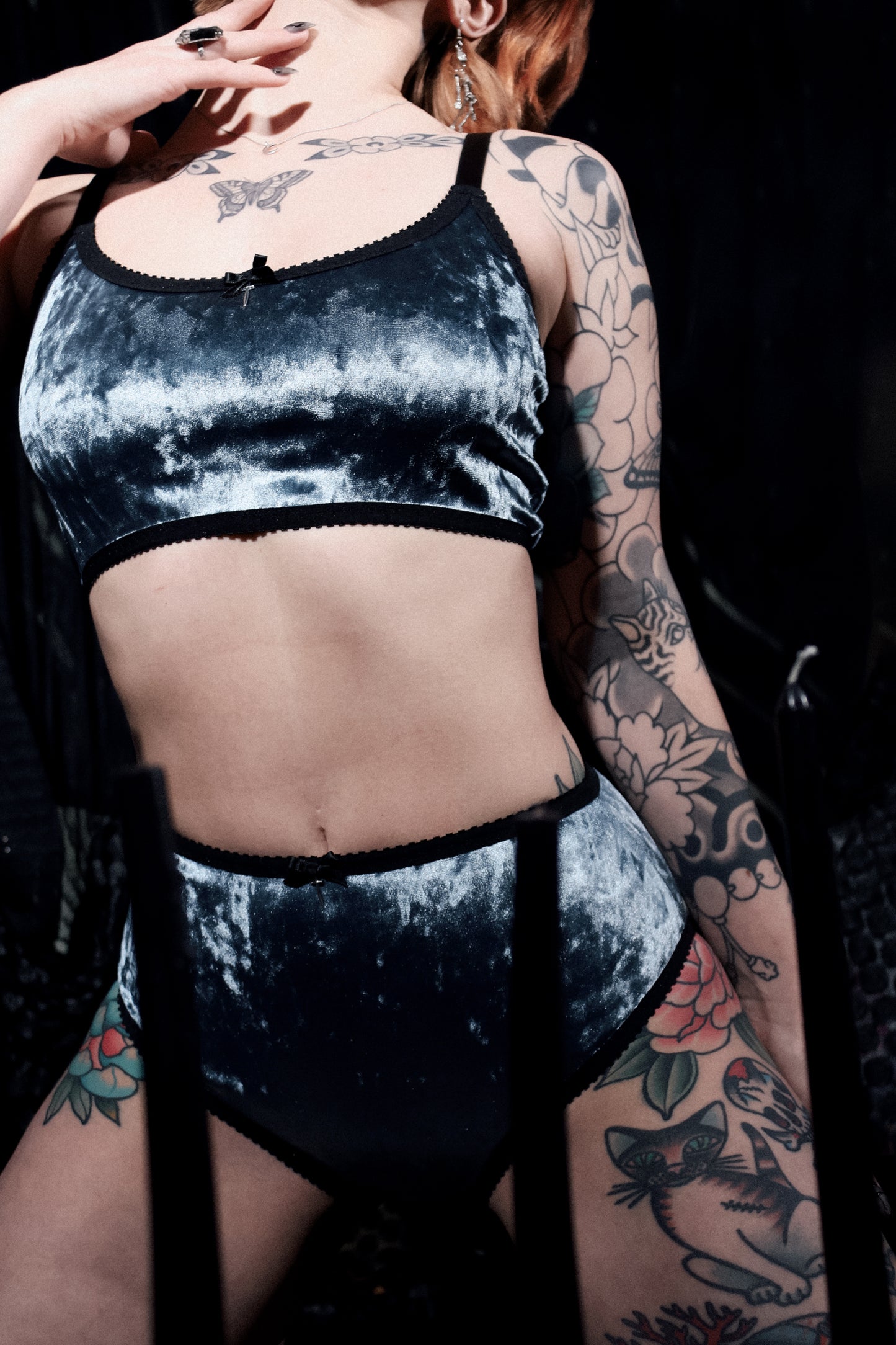 Nancy Cami Blue Velvet with Dagger