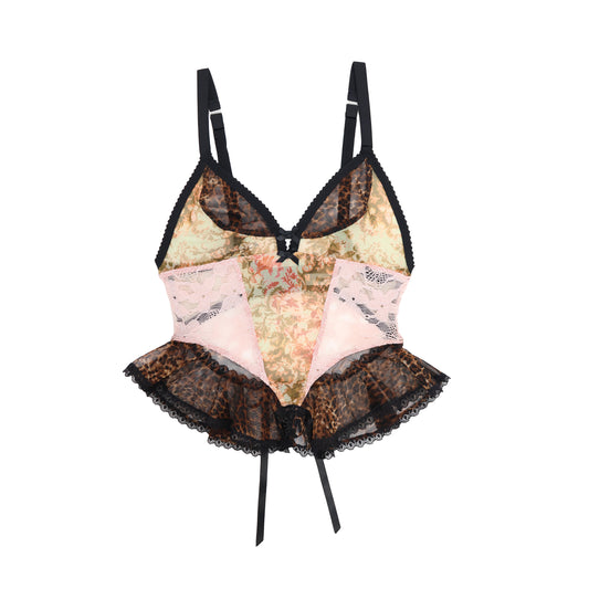 Ophelia Cami Leopard and Yellow Mesh