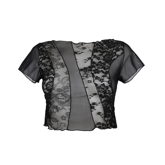 Vera Baby T Mystery Patchwork Lace & Mesh
