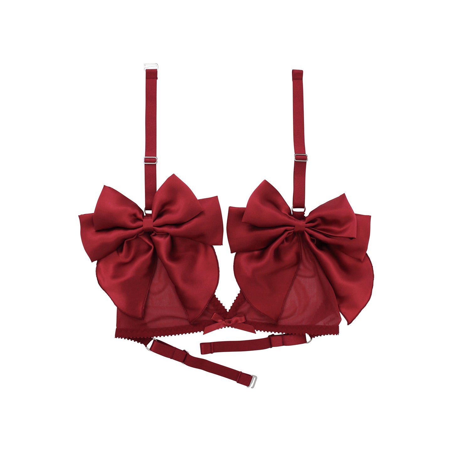 Adjustable Bralette Dress - Red Satin with Roses – purrrshop