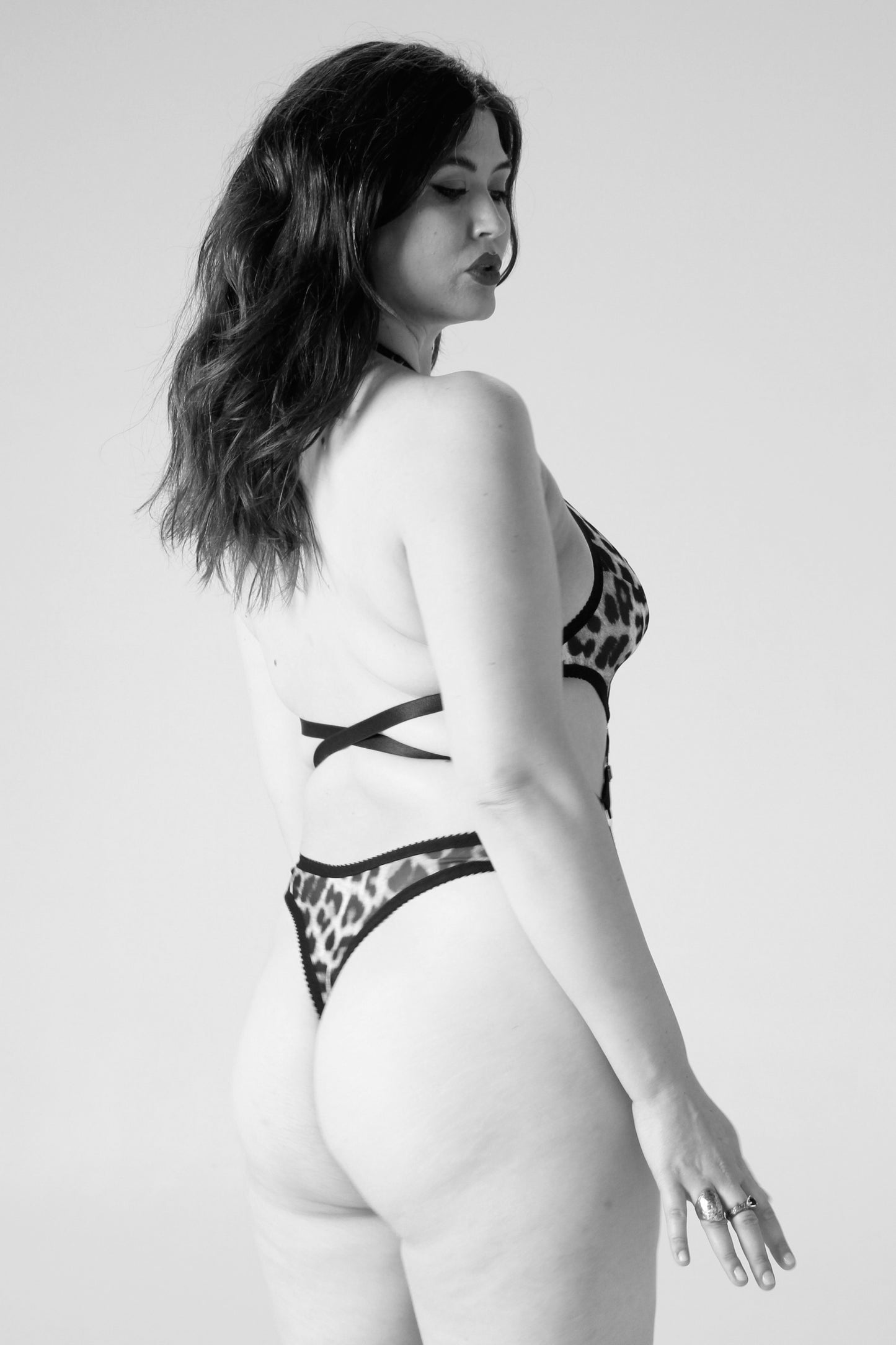 Varla Bodysuit Leopard Print Mesh