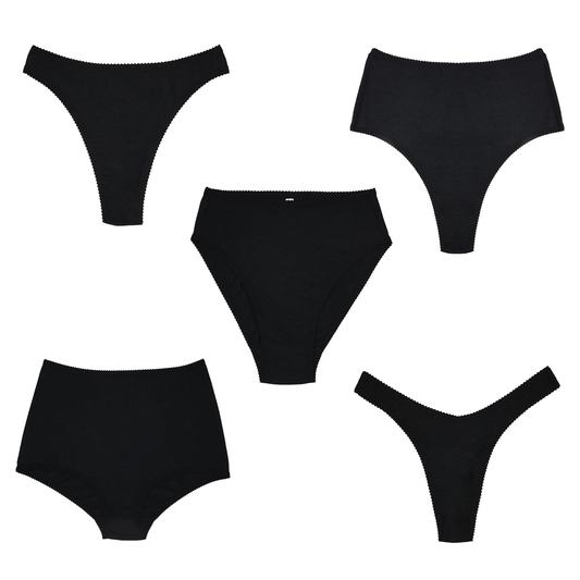 Mixed Knickers 5 Pack Black Modal