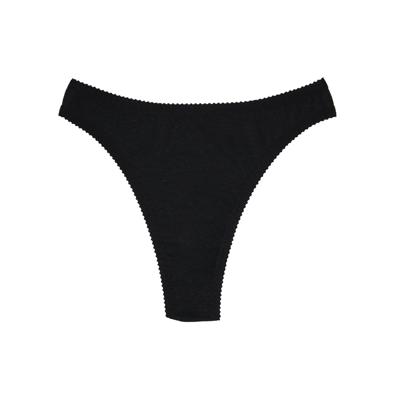 Black High Waisted Thong  Ethical Lingerie Made in Australia by