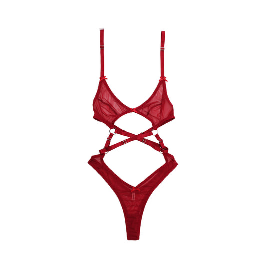 Red Lingerie Bodysuit | Varla by Hopeless Lingerie