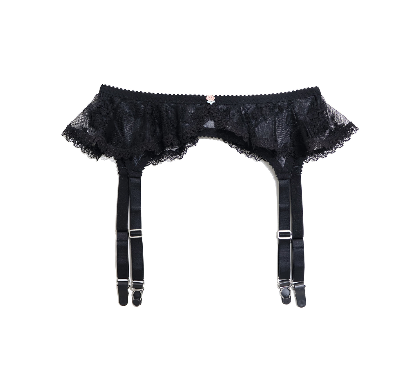 Abigail Garter Belt Black Wet Look Stretch