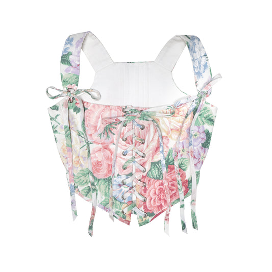 Anais Corset Pastel Floral Cotton