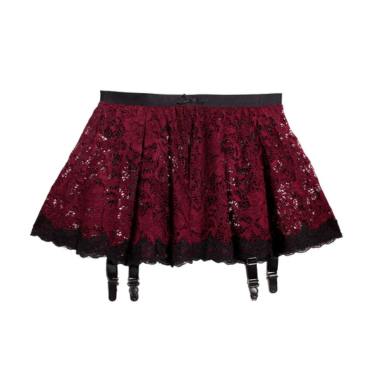 Andie Garter Belt Mulberry Lace with Black Trim