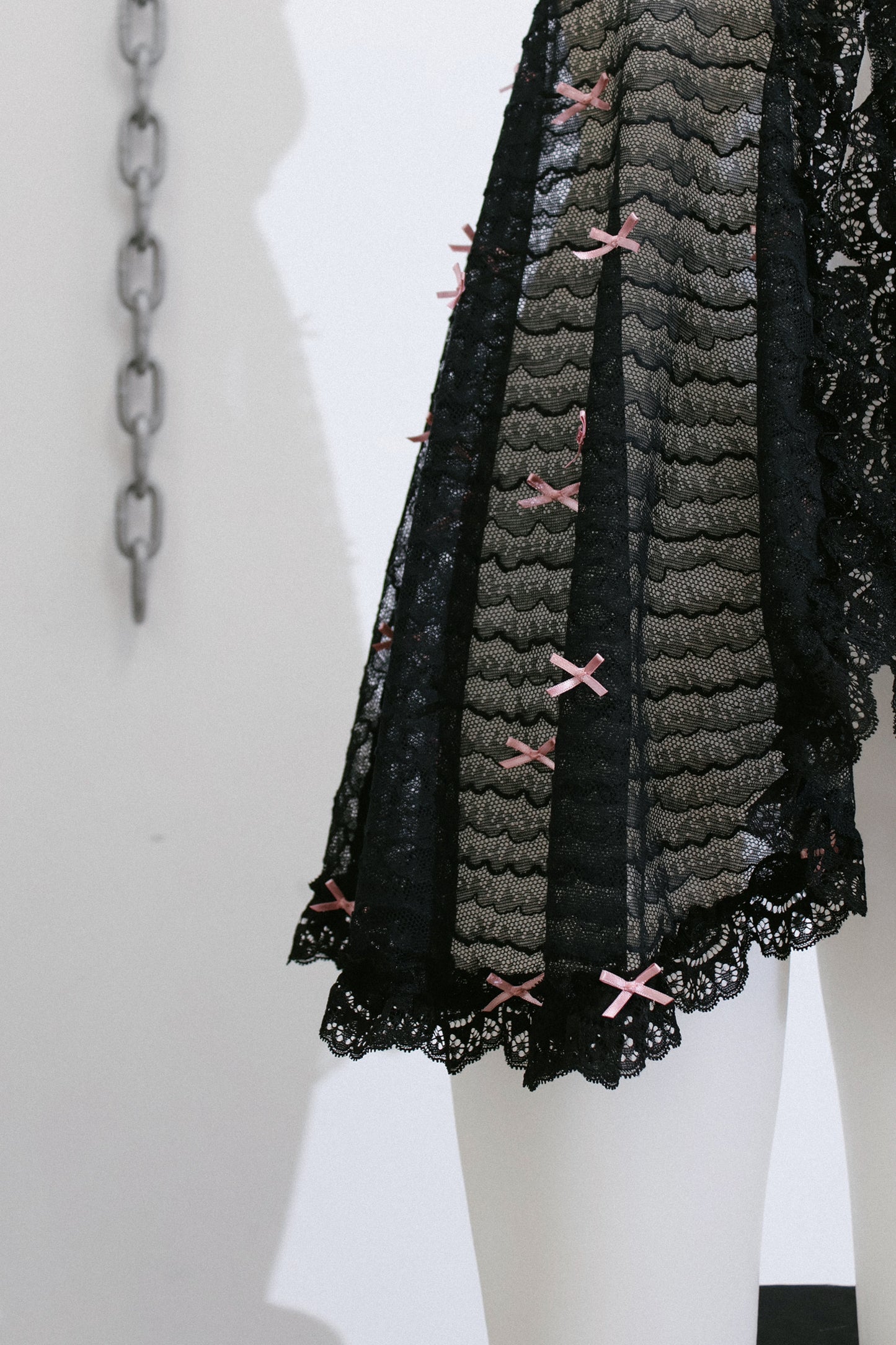 Pepper Babydoll Black Lace and Pink Bows