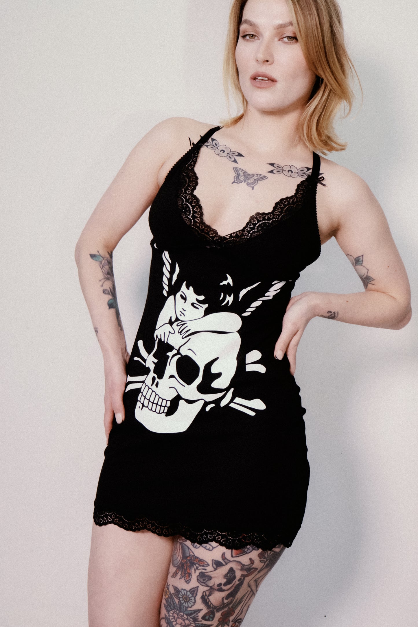 Edwina Nightie Skull and Cherub