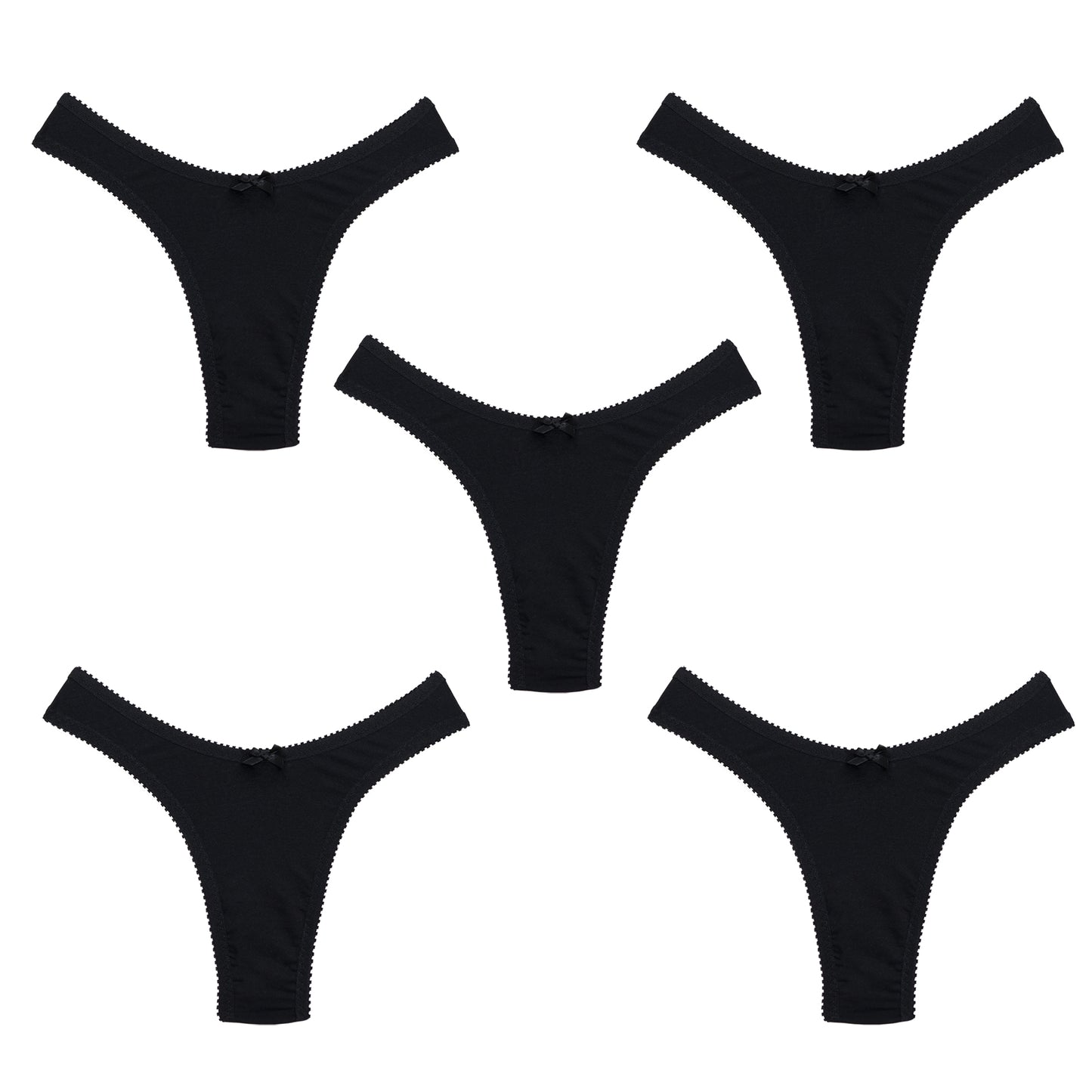 Cheryl Thong Black Modal Jersey 5 Pack