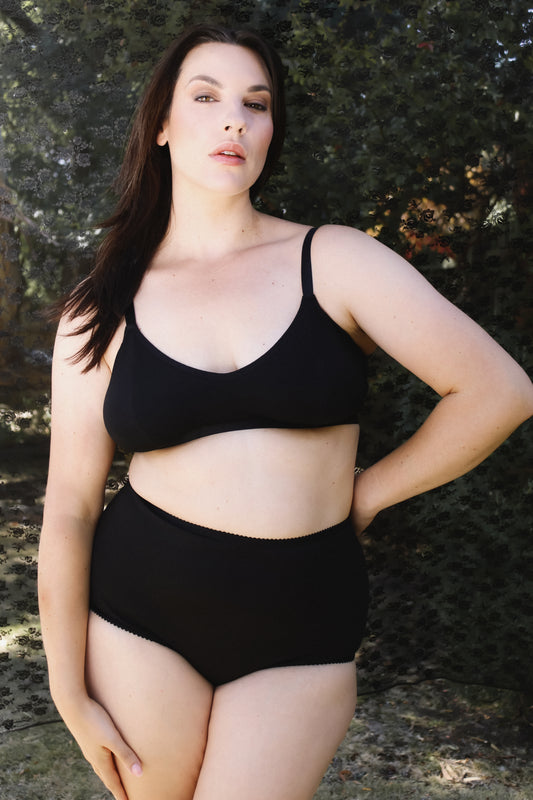 Claudia Bralette Black Organic Cotton Jersey