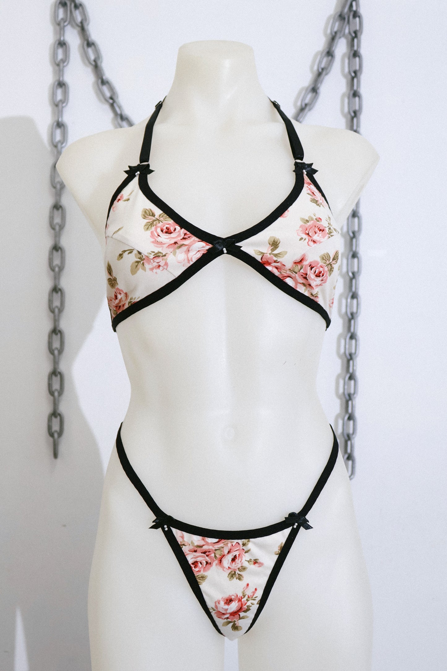 Daphnis Bralette Cream Floral Organic Cotton