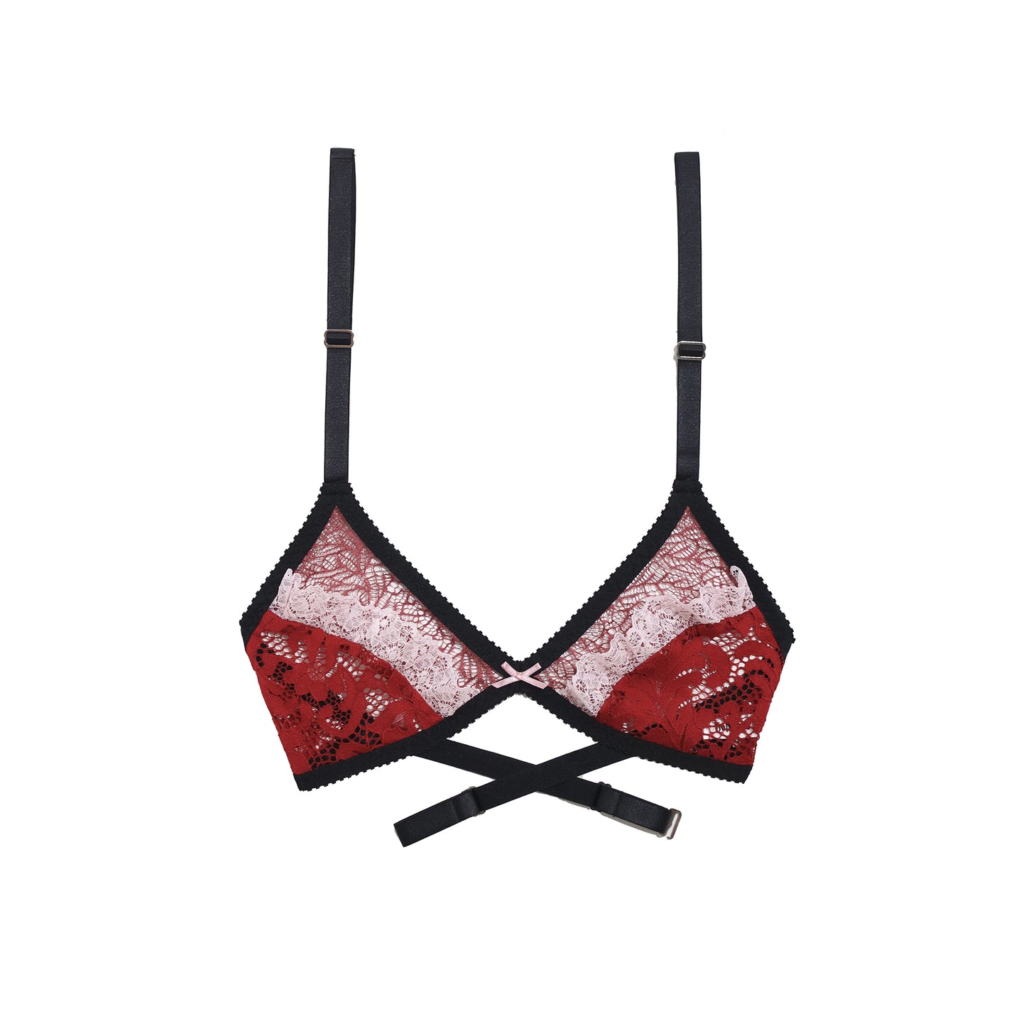 Daphnis Bralette Red and Pink Lace