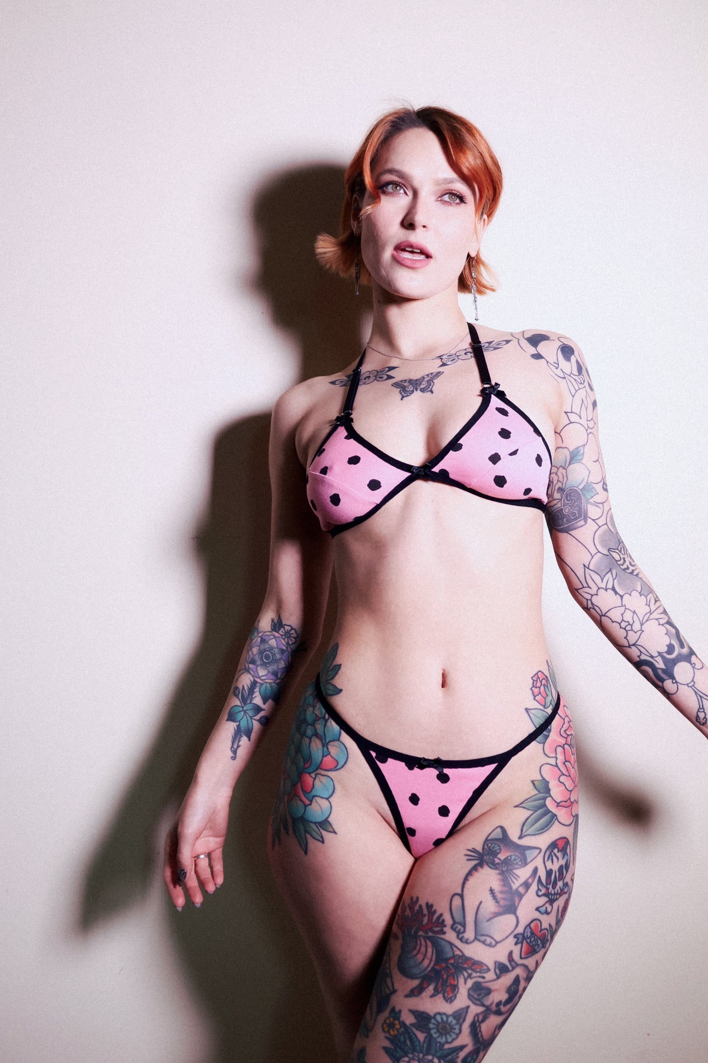 Daphnis Bralette Pink Polka Dot Jersey