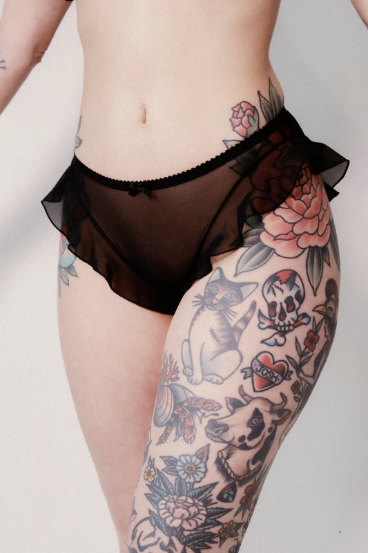 Delphine Knickers Black Mesh