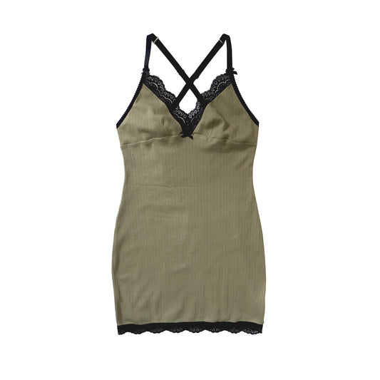 Edwina Nightie Green Pointelle