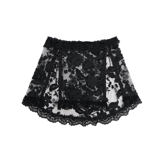 Gladys Skirt Black Hex Lace