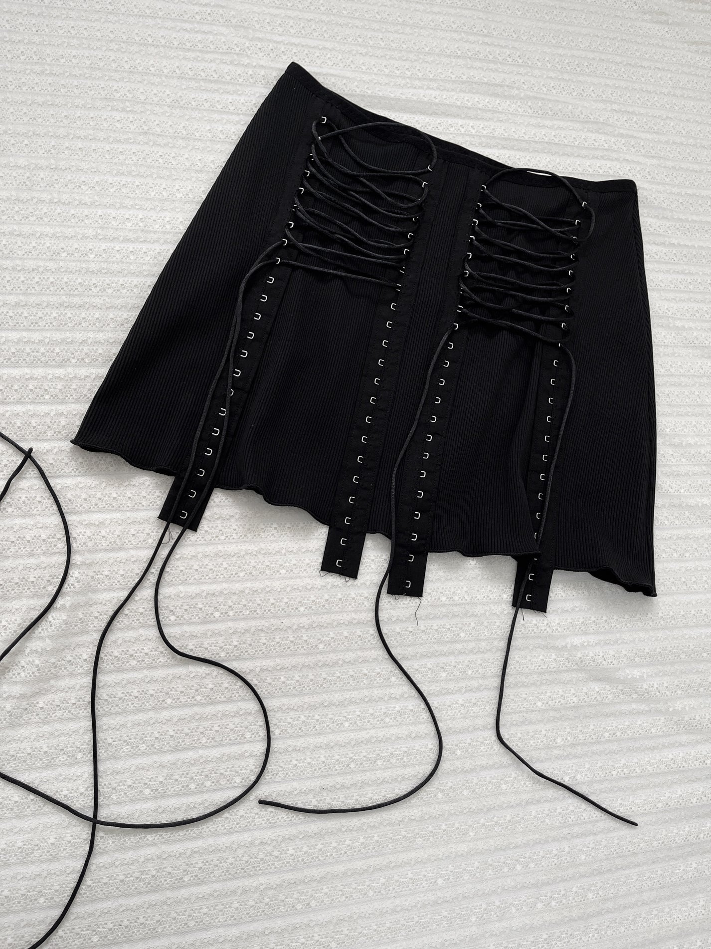 Black Skirt with Corset Lacing | Slow Fashion by Hopeless Lingerie