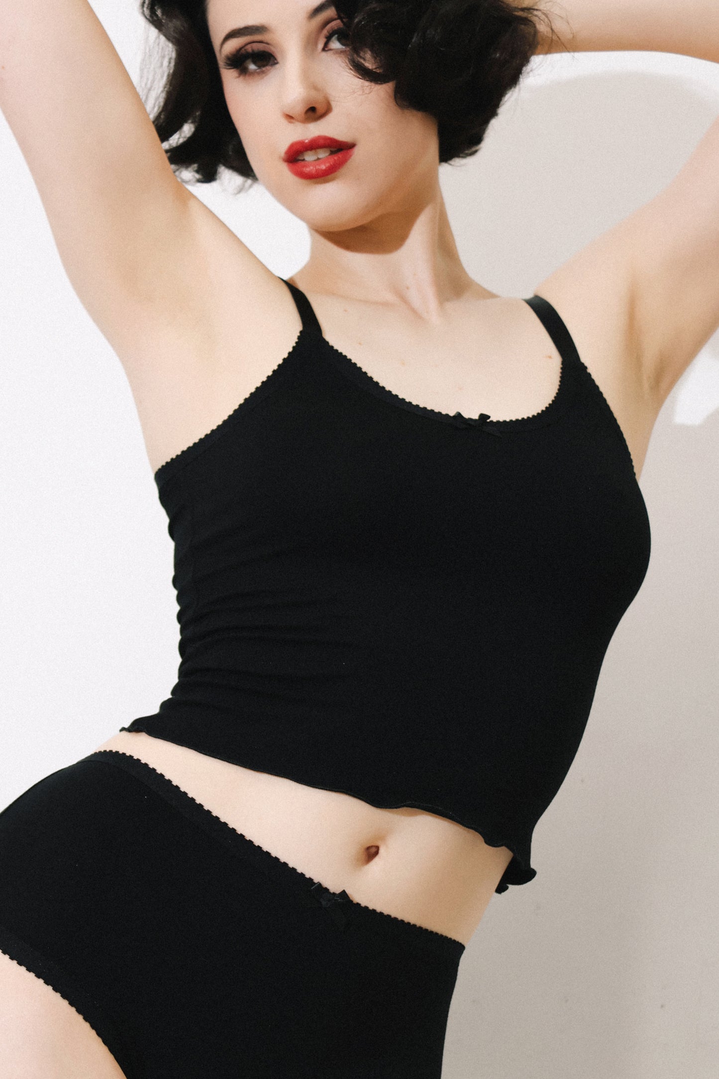 Kim Singlet Black Modal Jersey