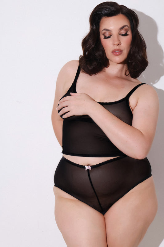 Janet Knickers Black Mesh