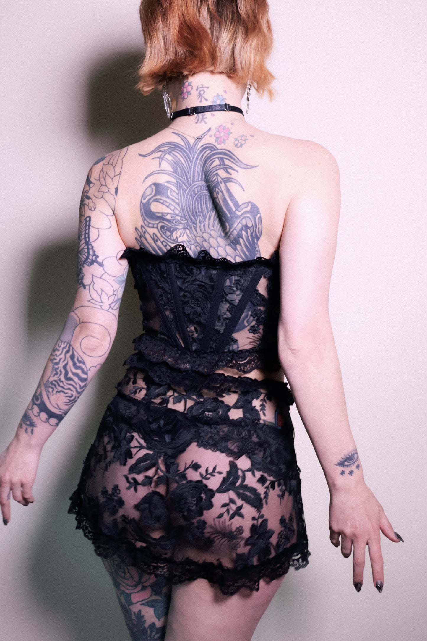 Gladys Skirt Black Hex Lace