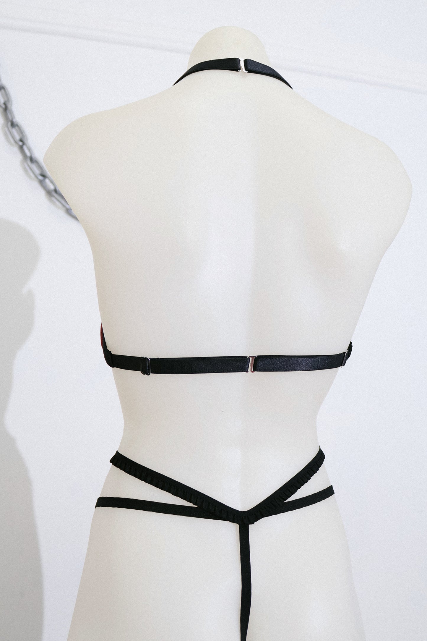 Daphnis Bralette Purple Rib and Pink Lace