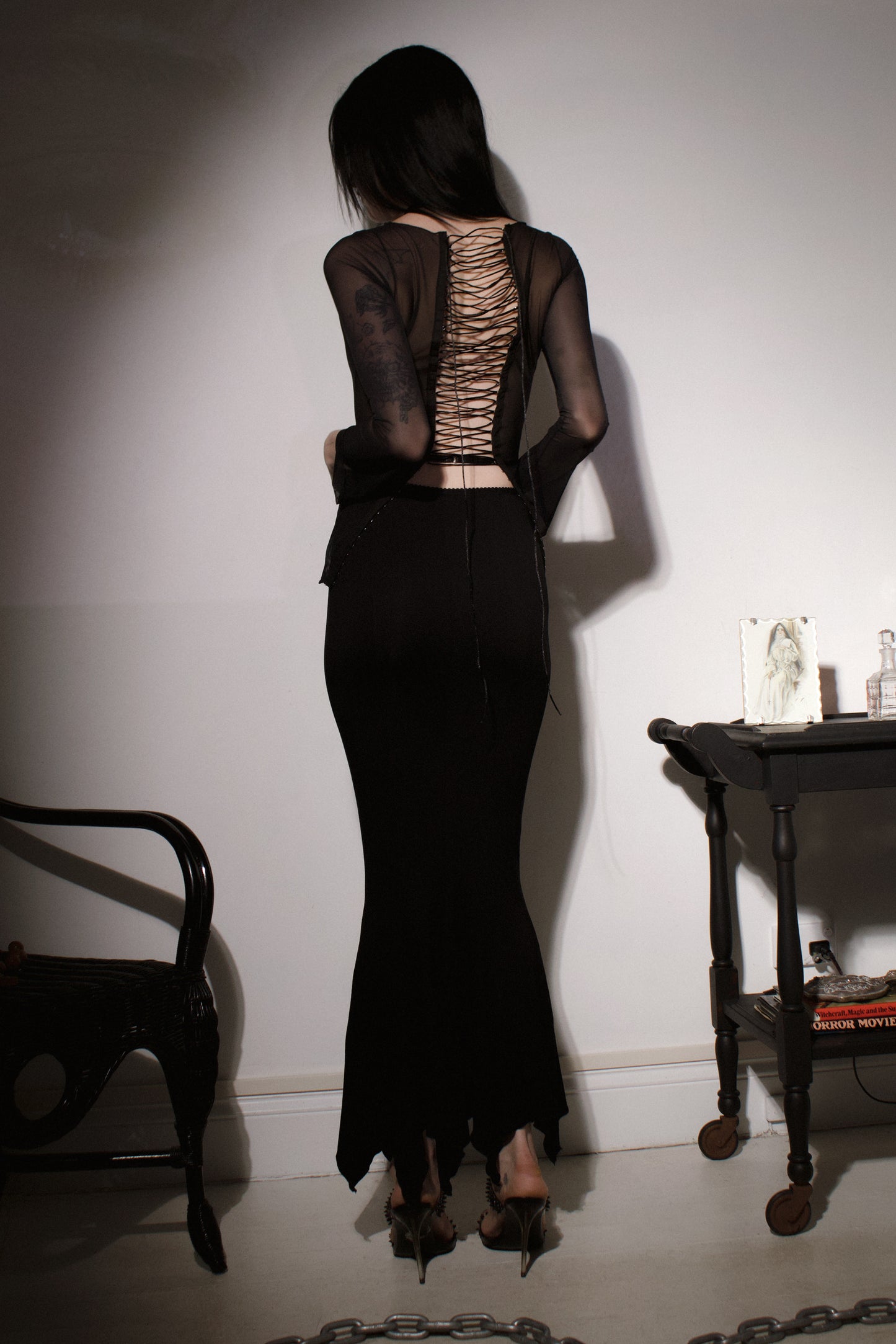 Morticia Skirt Black Modal Jersey