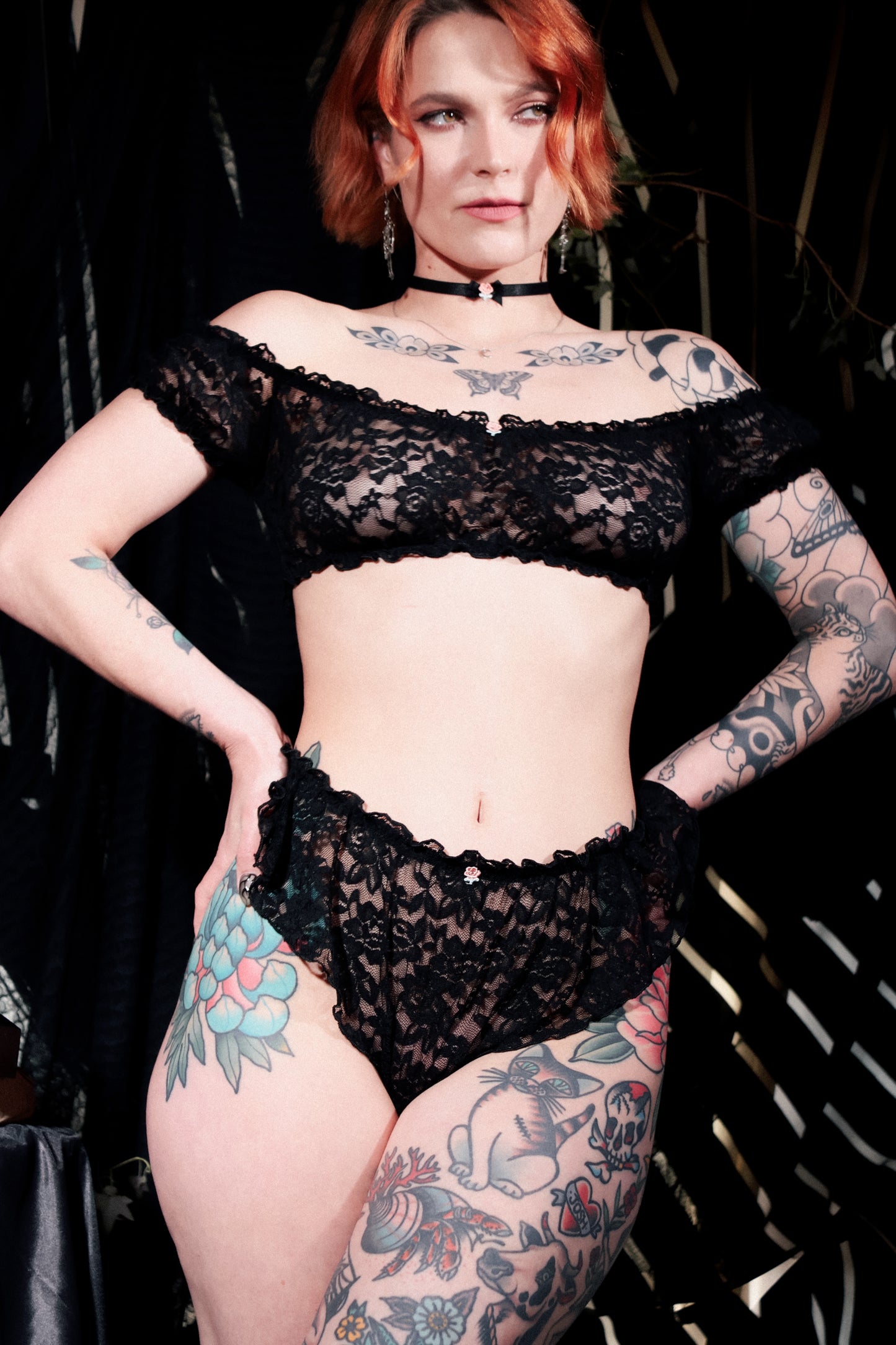Chloe Knickers Black Resurrection Lace