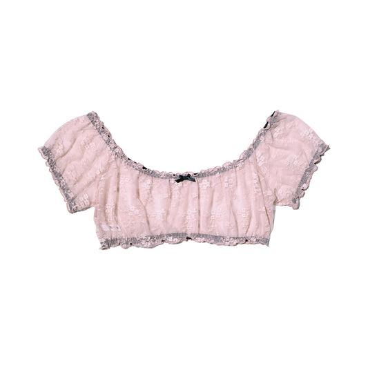 Lula Top Pink Clover Lace