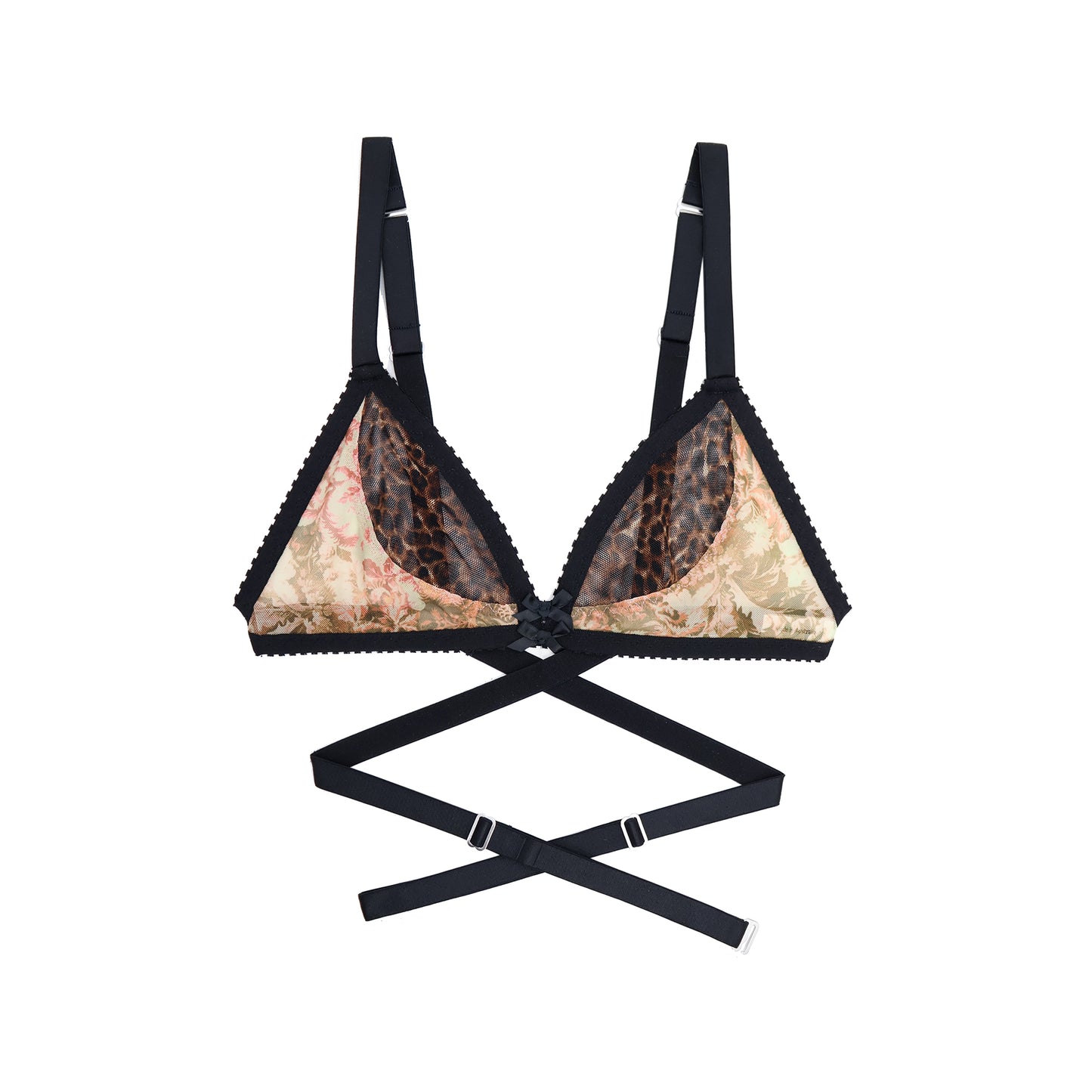 Mandy Bralette Leopard and Yellow Mesh