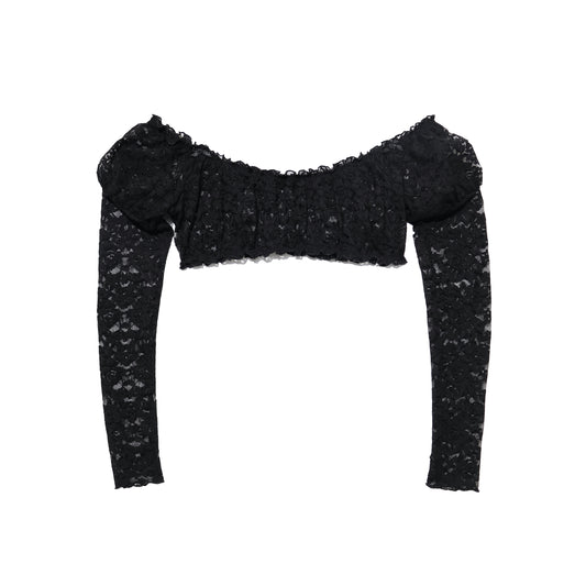 Margaret Top Black Resurrection Lace