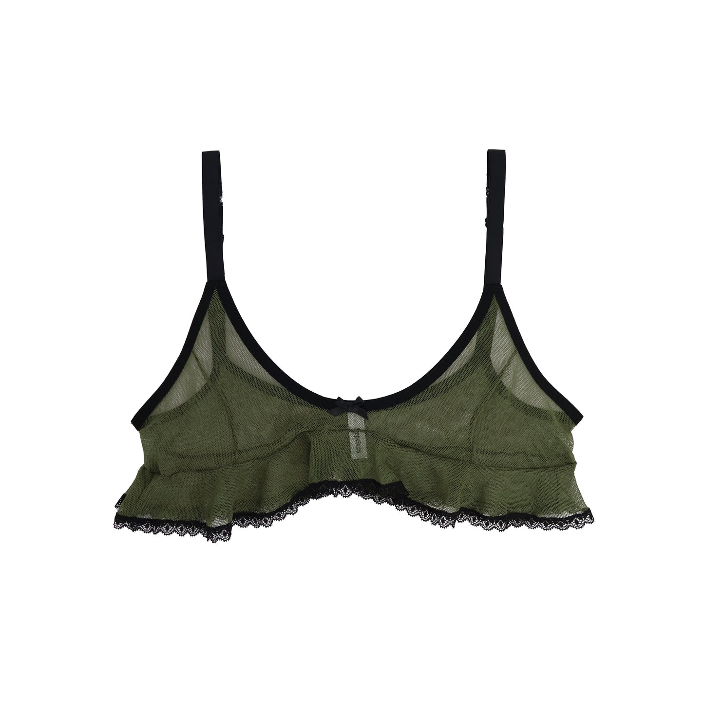 Mary Celeste Cami Green Mesh Black Lace