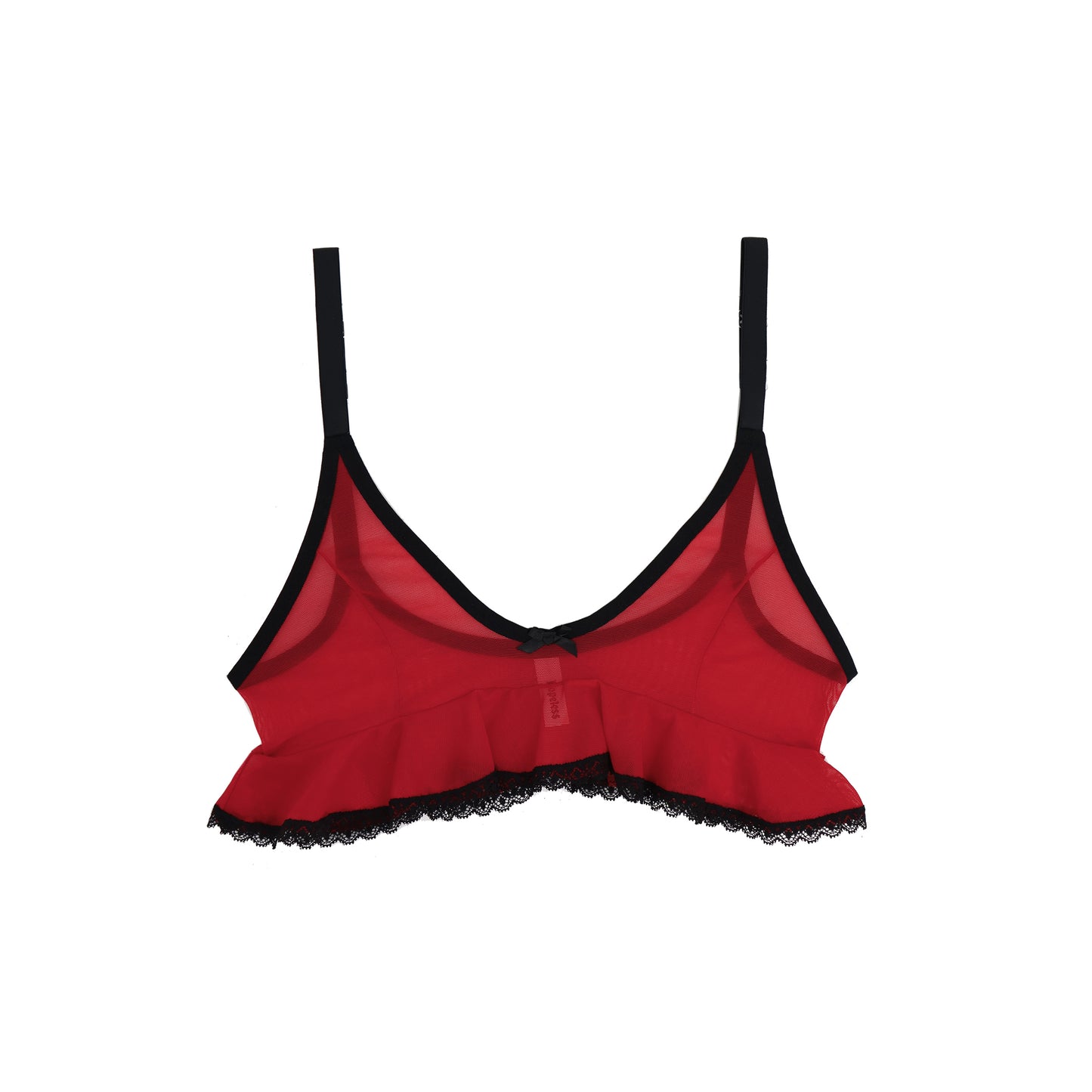 Mary Celeste Cami Red Mesh Black Lace