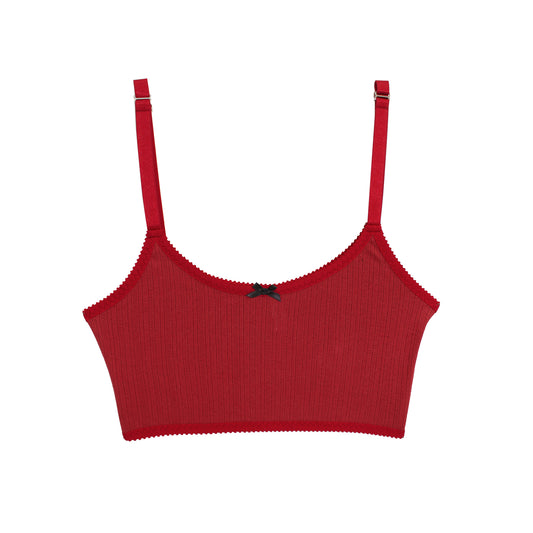 Nancy Cami Red Pointelle Cotton