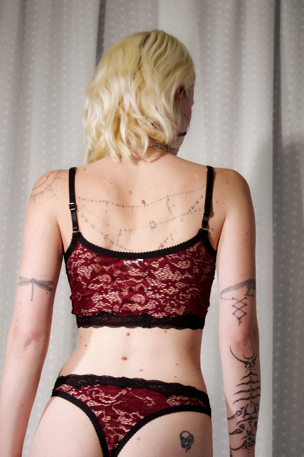 Nancy Cami Mulberry Lace with Black Trim