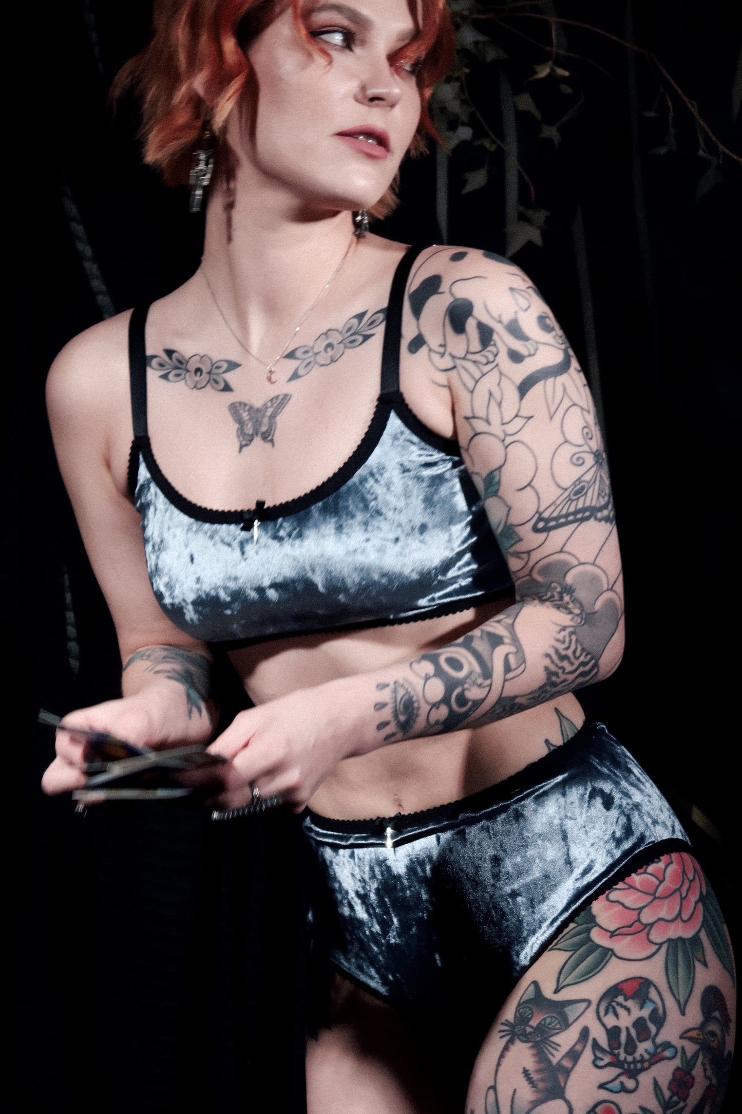 Nancy Cami Blue Velvet with Dagger