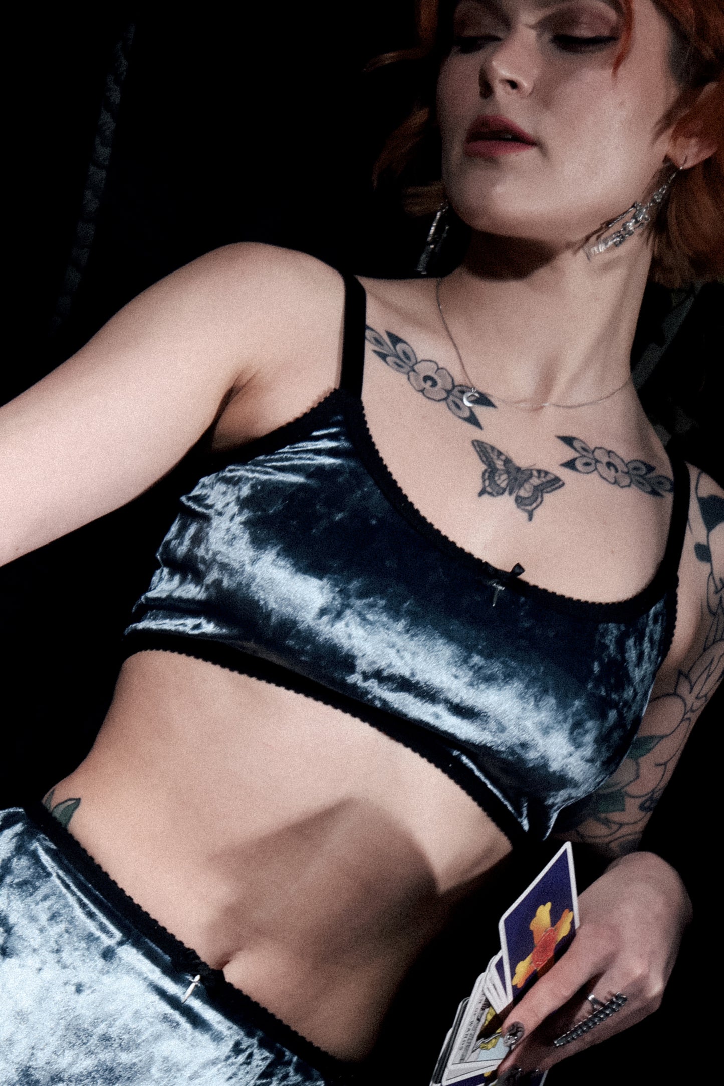 Nancy Cami Blue Velvet with Dagger