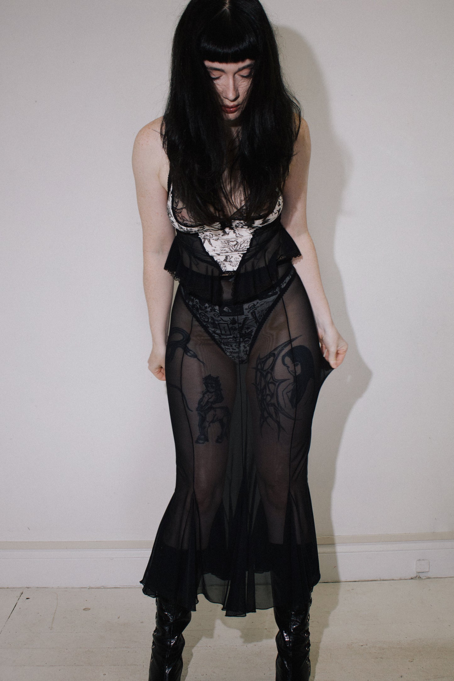 Lucretia Skirt Black Mesh