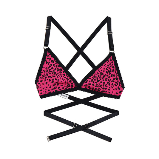Rosemary Bralette Pink Leopard Jersey