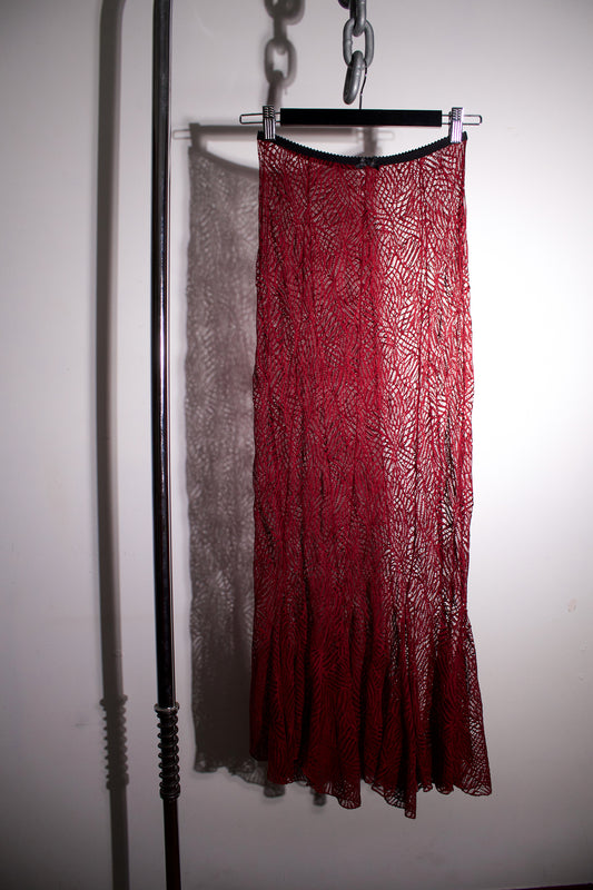 Lucretia Skirt Red Vein Lace