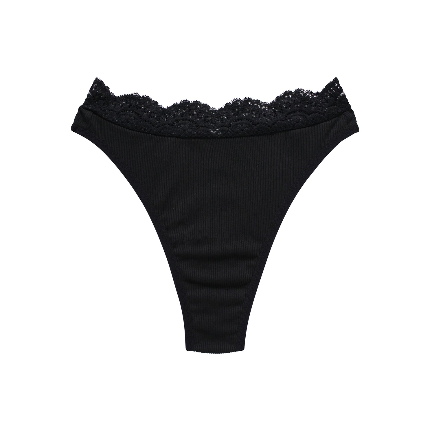 Black Cotton Thong | Sabrina by Hopeless Lingerie