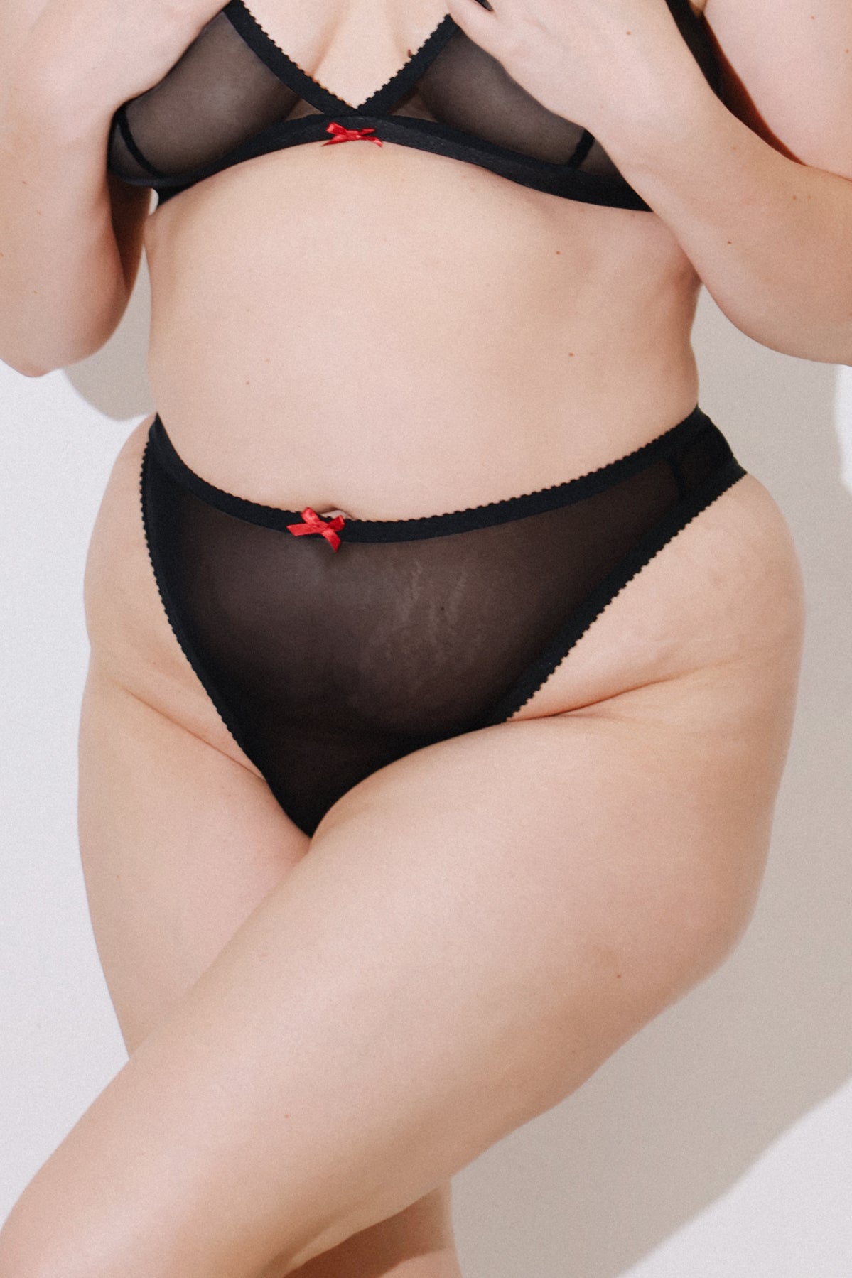 Sabrina Thong Black Mesh