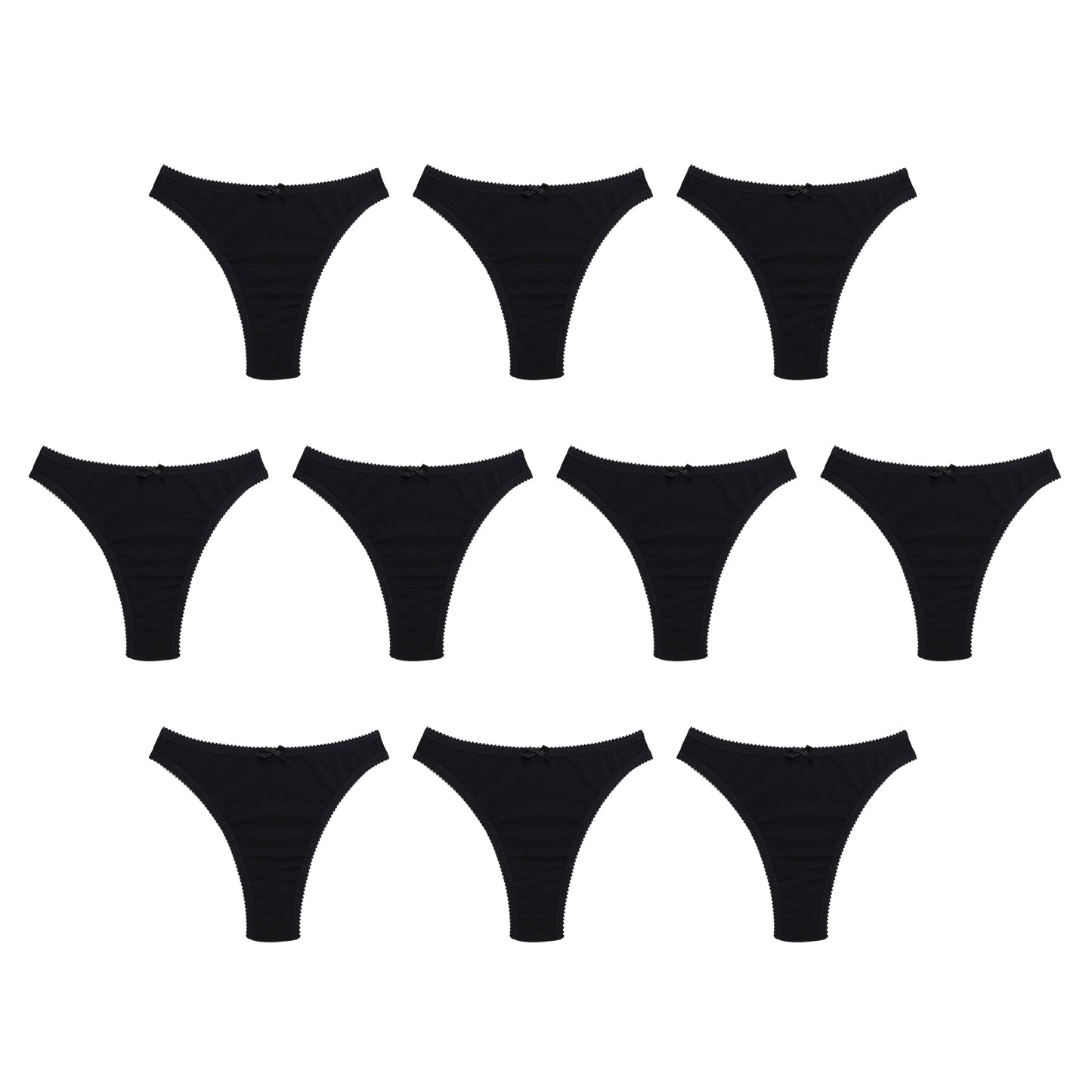 Sabrina Thong Black Modal Jersey 10 Pack